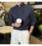 Slim-fit Men's Wedding Dress Banquet Performance Shirt - Image 11