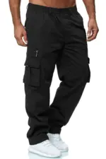 Men's Casual Multi-pocket Loose Straight Cargo Pants - Image 8