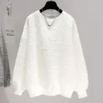 Men's And Women's Three-dimensional Letters Trendy Round-neck Non-hoodie Thin Loose Long Sleeve Top - Image 5